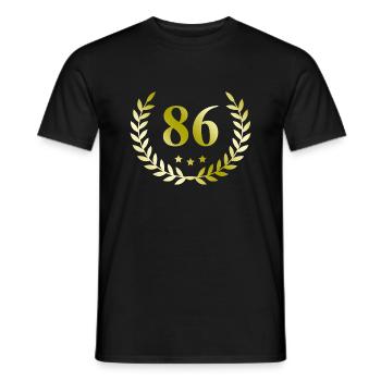 86 Number of wreath - Men's T-Shirt - black - Front - AI Model Male 178 light (178cm)