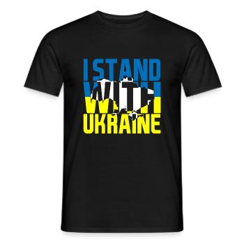 I Stand With Ukraine Map Ukraine - Men's T-Shirt - black - Front - AI Model Male 178 light (178cm)
