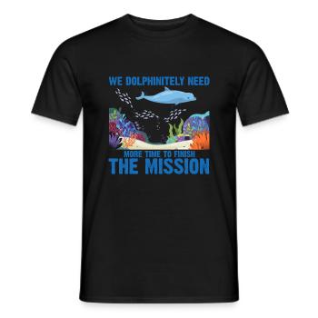 With Dolphins Swimming Dolphin Ocean Sea Mammal - Men's T-Shirt - black - Front - AI Model Male 178 light (178cm)
