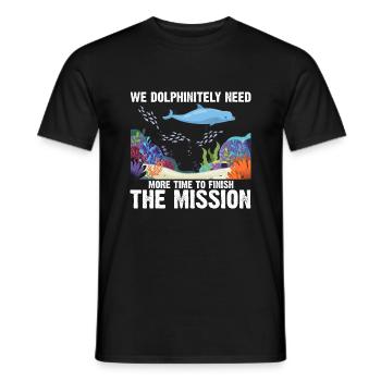 With Dolphins Swimming Dolphin Ocean Sea Mammal - Men's T-Shirt - black - Front - AI Model Male 178 light (178cm)