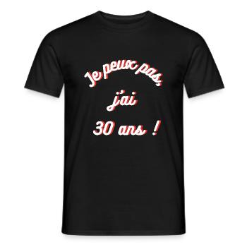 30 ans 30 ans 30 ans 30 ans 30 ans 30 ans 30 ans - T-shirt homme - noir - Devant - AI Model Male 178 light (178cm)