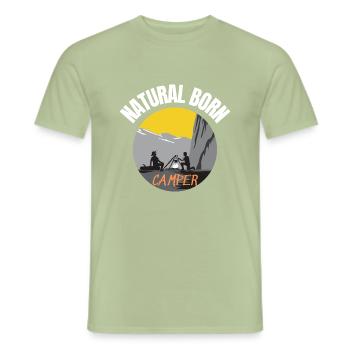 Natural born camper - Men's T-Shirt - sage - Front - AI Model Male 178 light (178cm)