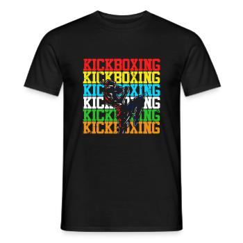 Colorful Kickboxing Fight Kickboxer MMA Sports - Men's T-Shirt - black - Front - AI Model Male 178 light (178cm)