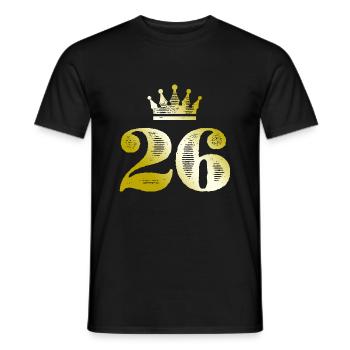 26 Zahl Krone Gold - Männer T-Shirt - Schwarz - Vorne - AI Model Male 178 light (178cm)