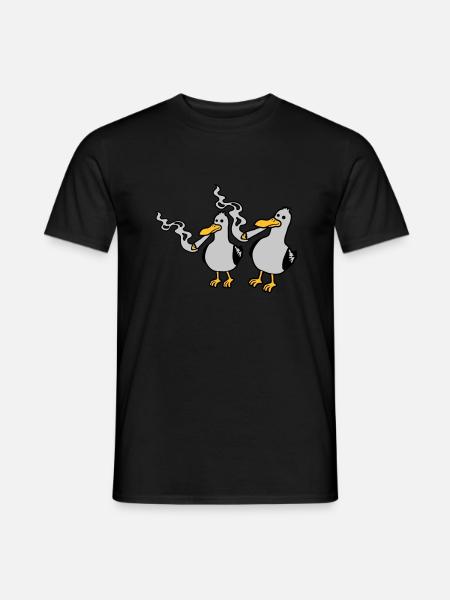 2 Stoner Seagull Friends - Men's T-Shirt - black