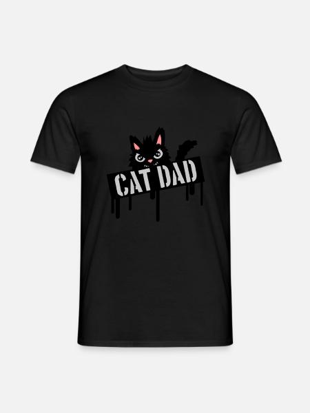 Cat Father Stamp Logo - Men's T-Shirt - black