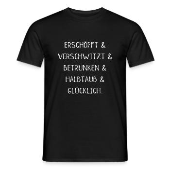 Festival Konzert betrunken Spaß Schrift - Männer T-Shirt - Schwarz - Vorne - AI Model Male 178 light (178cm)
