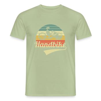 Vintage Handbike Bicycle Tricycle Handbike - Men's T-Shirt - sage - Front - AI Model Male 178 light (178cm)