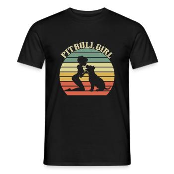Pitbull girl- dog dog lover funny saying - Men's T-Shirt - black - Front - AI Model Male 178 light (178cm)