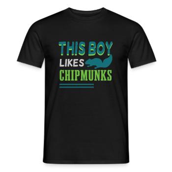 Garçon aime les tamias mignons animaux de la forêt - T-shirt homme - noir - Devant - AI Model Male 178 light (178cm)