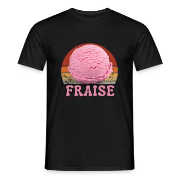Glace à la fraise Vintage Sunset - T-shirt homme - noir - Devant - AI Model Male 178 light (178cm)