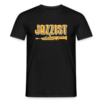 JAZZIST Retro Awesome Jazz Player & Lover T-Shirt - T-shirt homme - noir - Devant - AI Model Male 178 light (178cm)