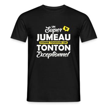 super jumeau - tonton exceptionnel / Futur Tonton - T-shirt homme - noir - Devant - AI Model Male 178 light (178cm)