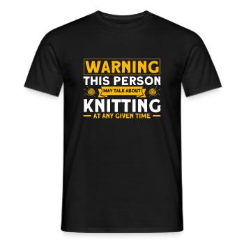 Tricot Fil Tricot TricotEr Tissu Cadeau - T-shirt homme - noir - Devant - AI Model Male 178 light (178cm)
