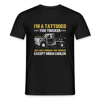 I'm A Tattooed Tow Trucker Operator - Men's T-Shirt - black - Front - AI Model Male 178 light (178cm)