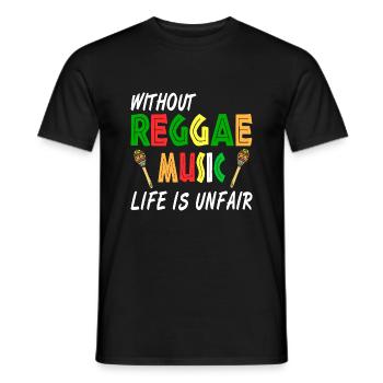 Sans musique reggae, la vie est injuste Et cool design - T-shirt homme - noir - Devant - AI Model Male 178 light (178cm)