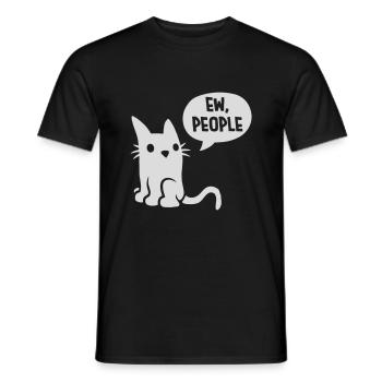 Comic cat ew people - Men's T-Shirt - black - Front - AI Model Male 178 light (178cm)