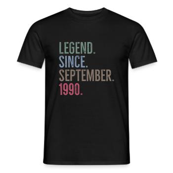 Legende seit September 1990 - Männer T-Shirt - Schwarz - Vorne - AI Model Male 178 light (178cm)