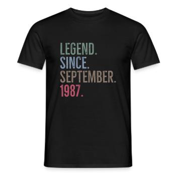 Légende depuis septembre 1987 - T-shirt homme - noir - Devant - AI Model Male 178 light (178cm)