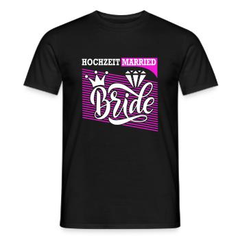 Hochzeit Married Braut Bride Ring Ehefrau Diamant - Männer T-Shirt - Schwarz - Vorne - AI Model Male 178 light (178cm)
