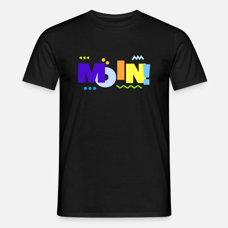 Moin - Bunt und verspielt - Männer T-Shirt - Schwarz