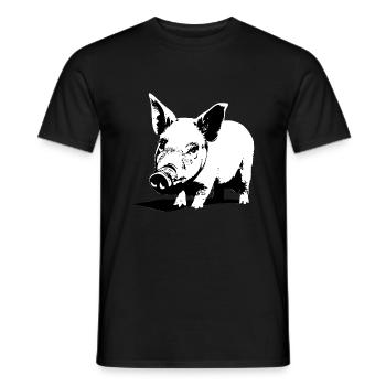 pig sweet pigs pigs animal animals 14 - Men's T-Shirt - black - Front - AI Model Male 178 light (178cm)