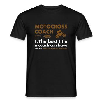 Définition de l’entraîneur sportif Motocross - T-shirt homme - noir - Devant - AI Model Male 178 light (178cm)