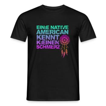 Satire über Gendern und kulturelle Aneignung - Männer T-Shirt - Schwarz - Vorne - AI Model Male 178 light (178cm)