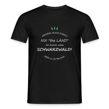 Nix the Länd, ich kumm ussm Schwarzwald ! - Männer T-Shirt - Schwarz - Vorne - AI Model Male 178 light (178cm)
