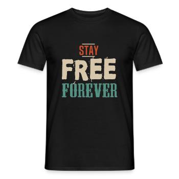 stay free forever libre slogan 403 A - Men's T-Shirt - black - Front - AI Model Male 178 light (178cm)