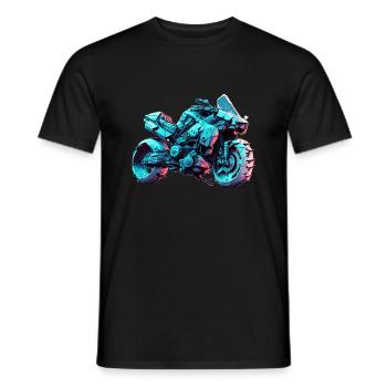 La saison moto du futur aujourd’hui - T-shirt homme - noir - Devant - AI Model Male 178 light (178cm)