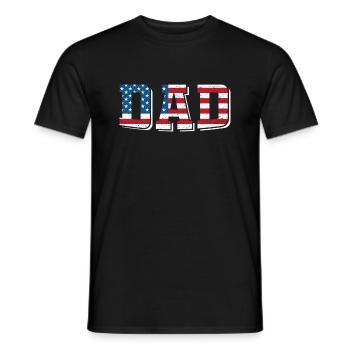 Drapeau de papa des États-Unis - T-shirt homme - noir - Devant - AI Model Male 178 light (178cm)