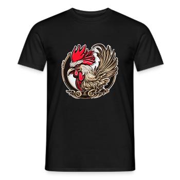 Hahn des Glücks - Männer T-Shirt - Schwarz - Vorne - AI Model Male 178 light (178cm)