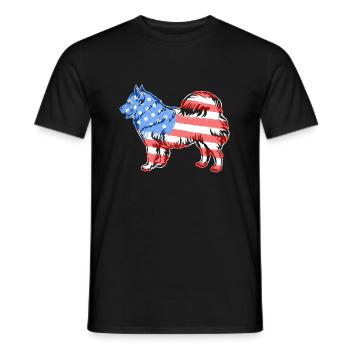 Samoyed Samoyed Flag - Men's T-Shirt - black - Front - AI Model Male 178 light (178cm)