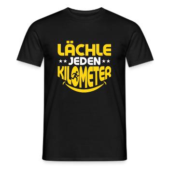 Lächle jeden Kilometer Laufen Joggen - Männer T-Shirt - Schwarz - Vorne - AI Model Male 178 light (178cm)