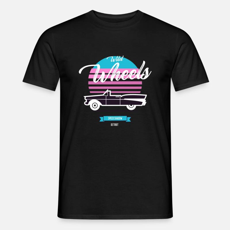 Wild Wheels Oldtimer - Männer T-Shirt - Schwarz