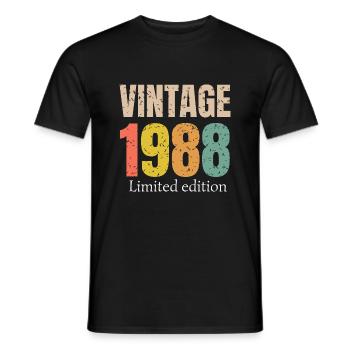 vintage 1988 limited edition - T-shirt homme - noir - Devant - AI Model Male 178 light (178cm)