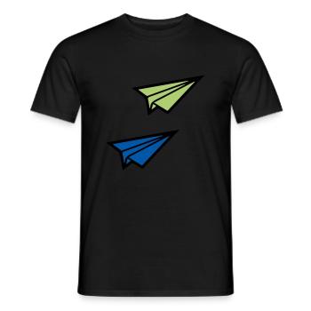 Avion en papier - T-shirt homme - noir - Devant - AI Model Male 178 light (178cm)