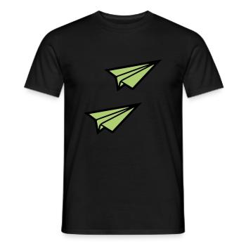 papierflieger 2 - Männer T-Shirt - Schwarz - Vorne - AI Model Male 178 light (178cm)