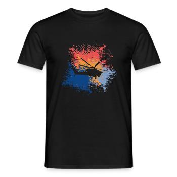 Hélicoptère Rétro Hélicoptère - T-shirt homme - noir - Devant - AI Model Male 178 light (178cm)
