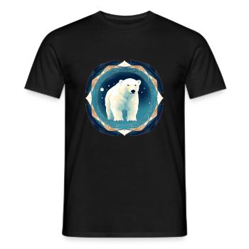 Polar Bear with Winter Elements, Love Bears - Men's T-Shirt - black - Front - AI Model Male 178 light (178cm)