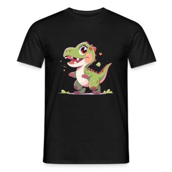 Mignon petit T-Rex - T-shirt homme - noir - Devant - AI Model Male 178 light (178cm)