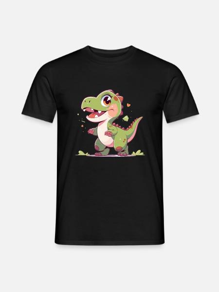 Mignon petit T-Rex - T-shirt homme - noir