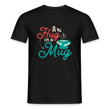 A hug in a mug Tea Bag Tea Drinker - Männer T-Shirt - Schwarz - Vorne - AI Model Male 178 light (178cm)