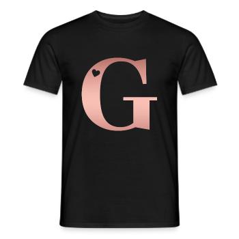 letter G rose gold - Men's T-Shirt - black - Front - AI Model Male 178 light (178cm)