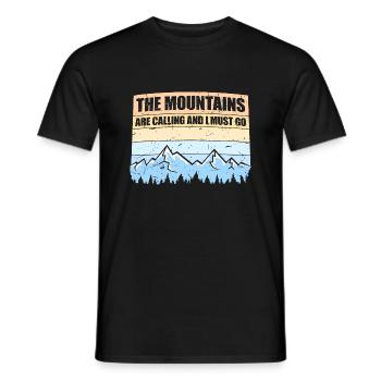 The Mountains Are Calling And I Must Go Saying - Men's T-Shirt - black - Front - AI Model Male 178 light (178cm)