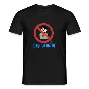 Nie Wieder - Männer T-Shirt - Schwarz - Vorne - AI Model Male 178 light (178cm)