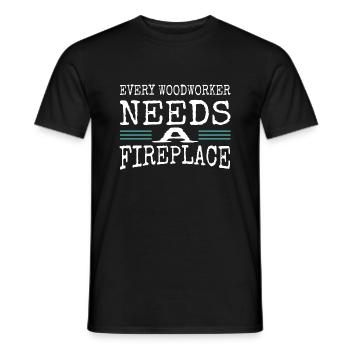 Aaron Carpenter Tshirts Woodworking - Men's T-Shirt - black - Front - AI Model Male 178 light (178cm)