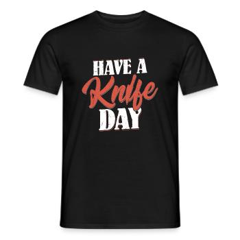 Have A Knife Day Knife Collector Hobby - Männer T-Shirt - Schwarz - Vorne - AI Model Male 178 light (178cm)