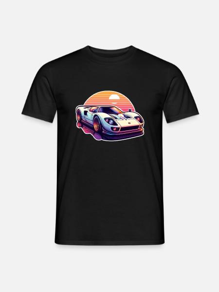 Oldtimer Sonnenuntergang - Männer T-Shirt - Schwarz